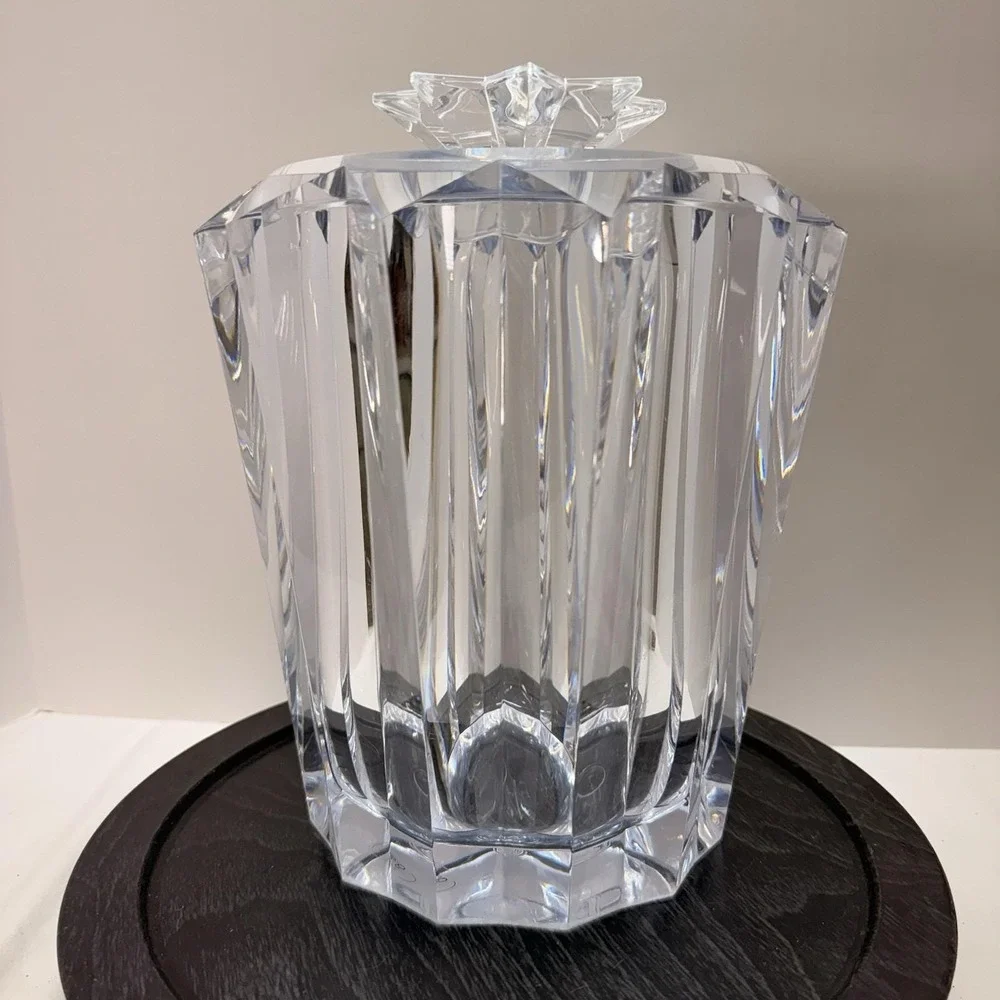 VTG MCM Judith Kruger Grainware Lucite Starburst Ice Bucket w/ Tiara Lid Atomic